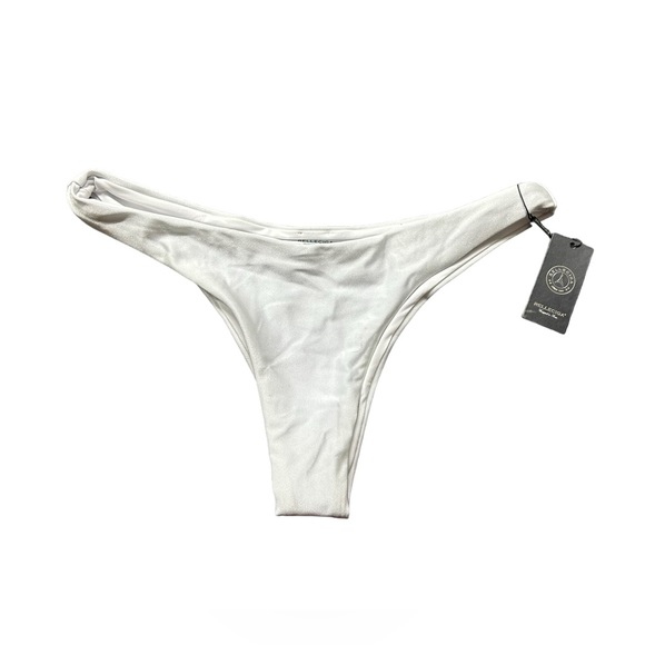 RELLECIGA Women's White High Cut Thong Bikini Bottom Size small NWT - Picture 2 of 6